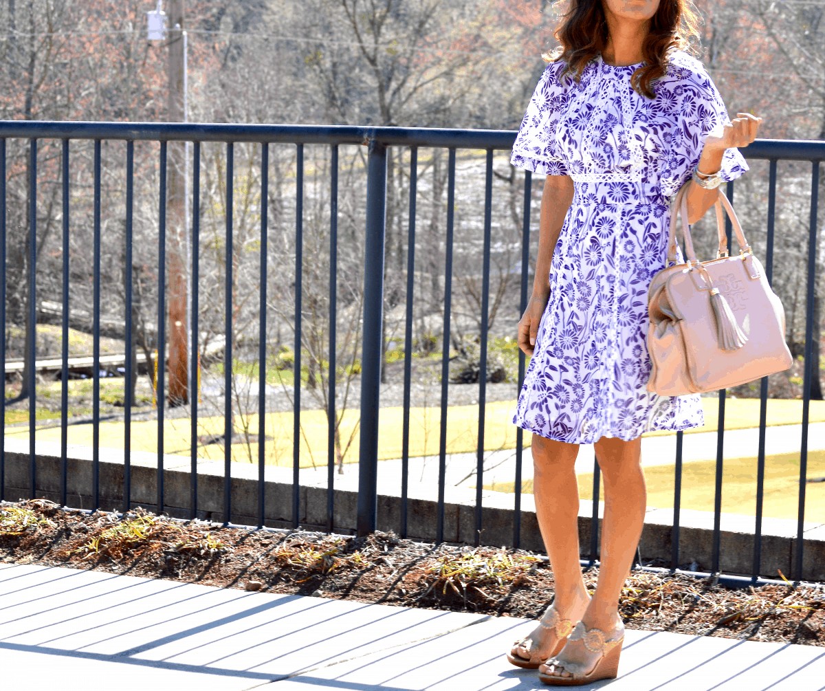 floral dress with wedges