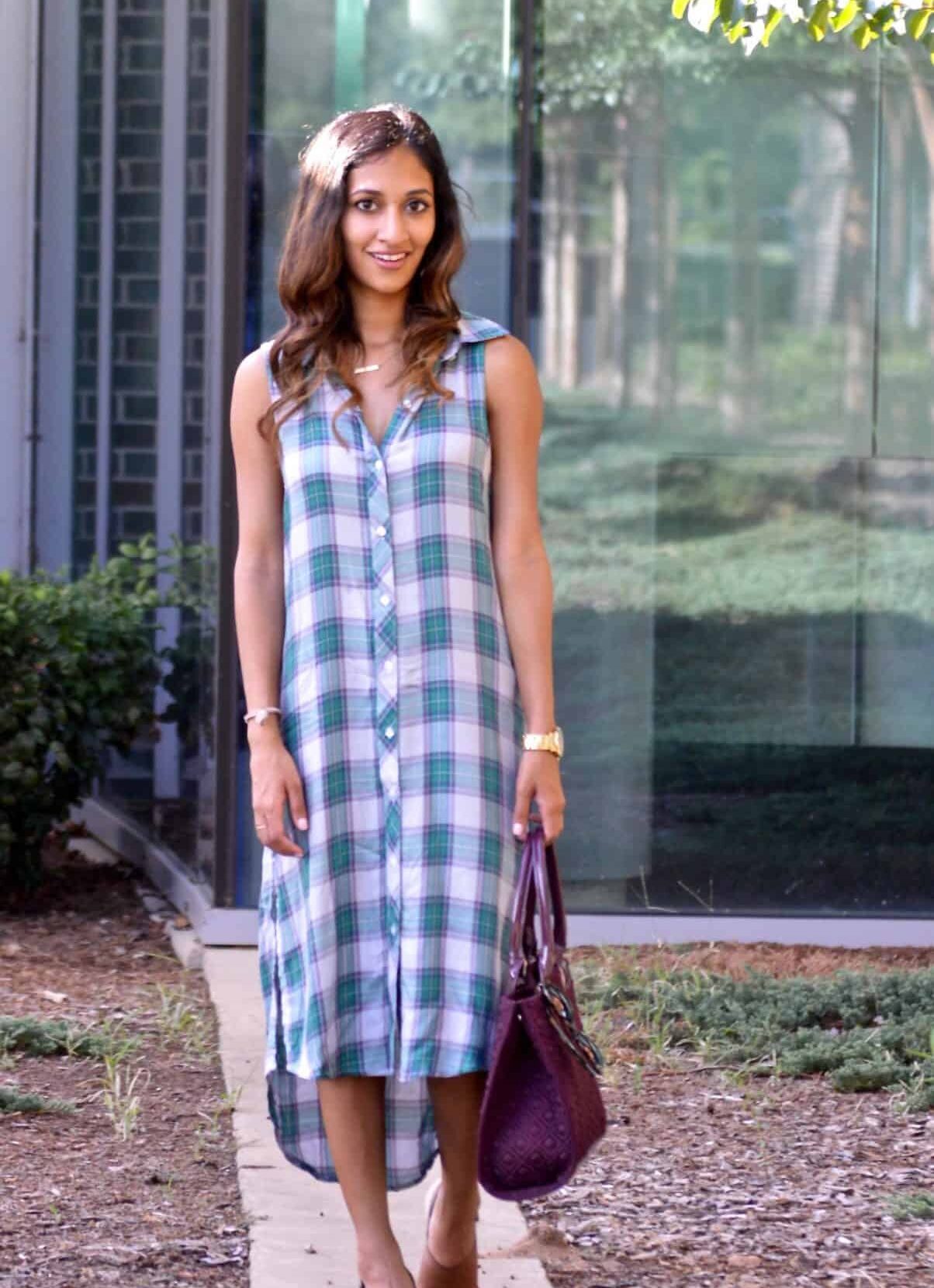 plaid fall dress