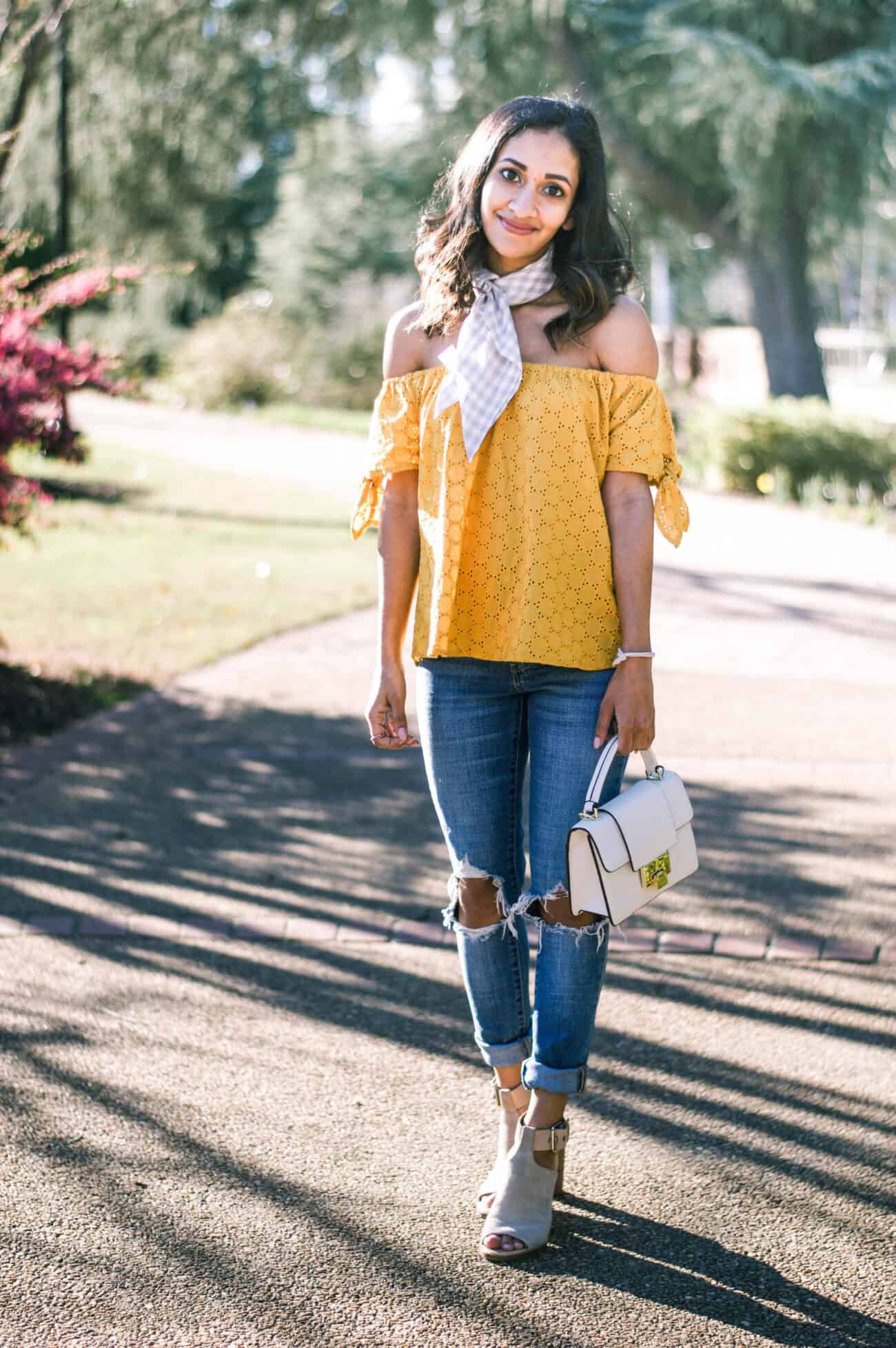 Yellow Off the Shoulder Top