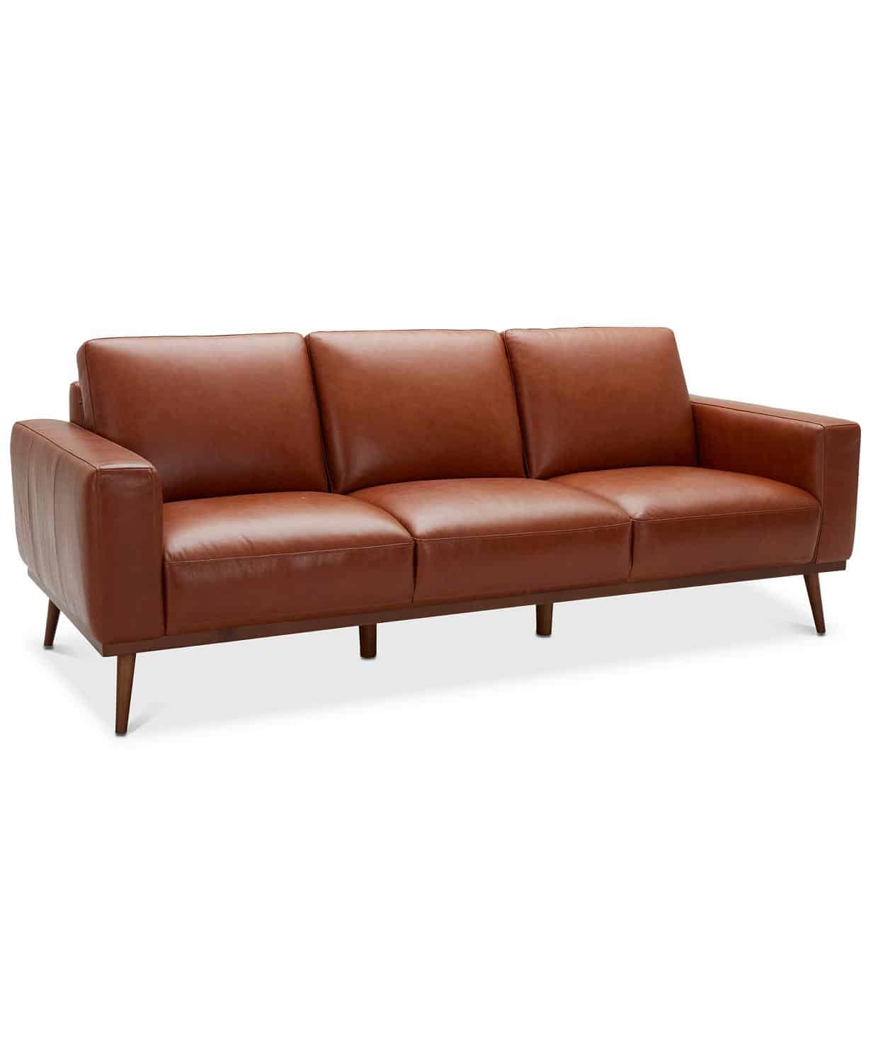 brown leather couch